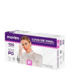 Luva Vinil Inoven sem pó P caixa com 100 unidades