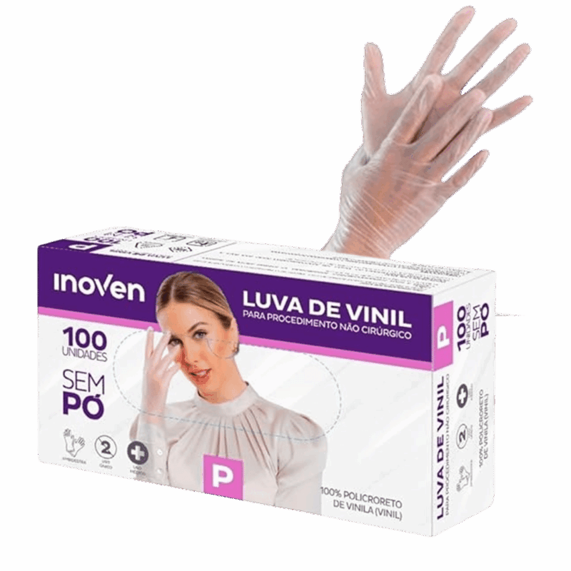 Luva Vinil Inoven sem pó P caixa com 100 unidades - Image 2
