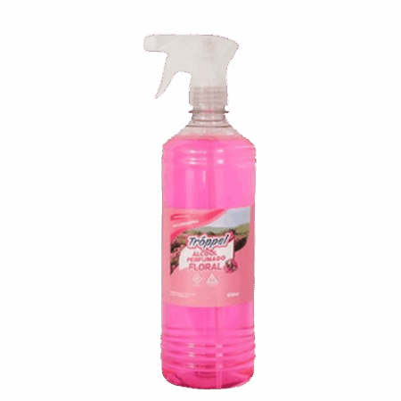 Álcool perfumado Floral c/ pulverizador 850ml - Troppel