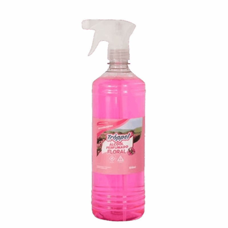 Álcool perfumado Floral c/ pulverizador 850ml - Troppel