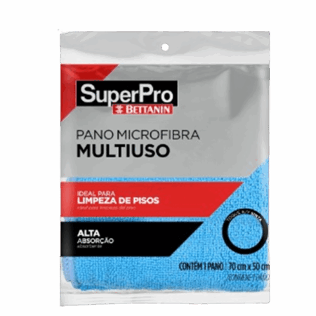 Pano de Microfibra 70x50cm Azul -SuperPro