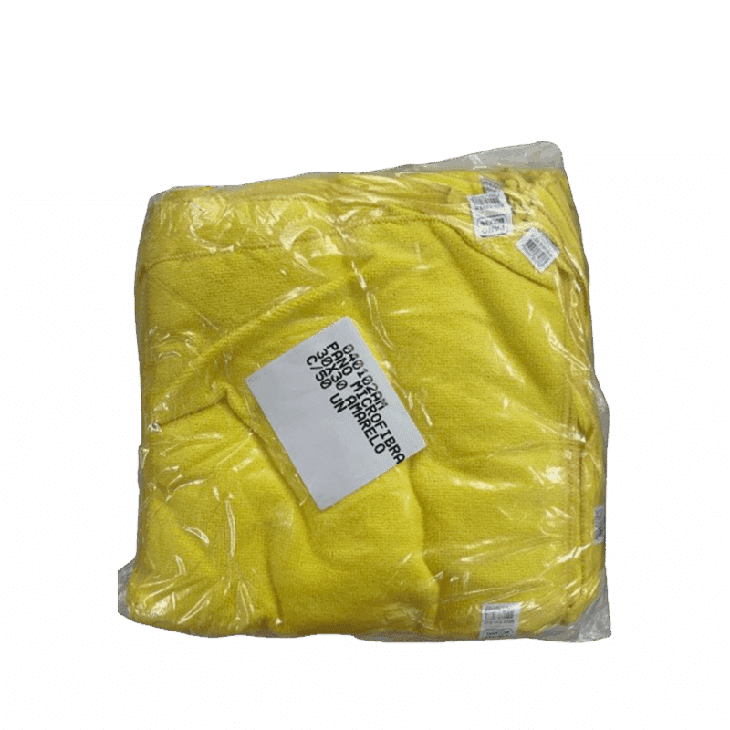 Pano de Microfibra 30 x 30 cm Amarelo C/50 UN