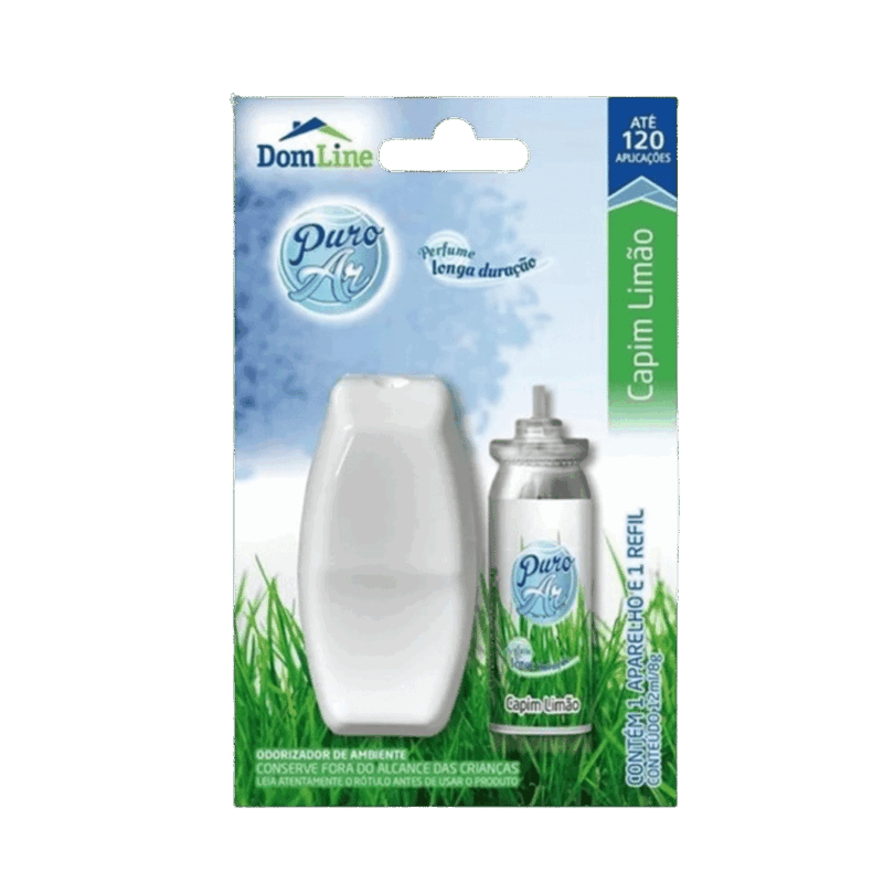 Neutralizador Spray Capim Limão Puro Ar Refil+Aplicador – 12ml – DOMLINE