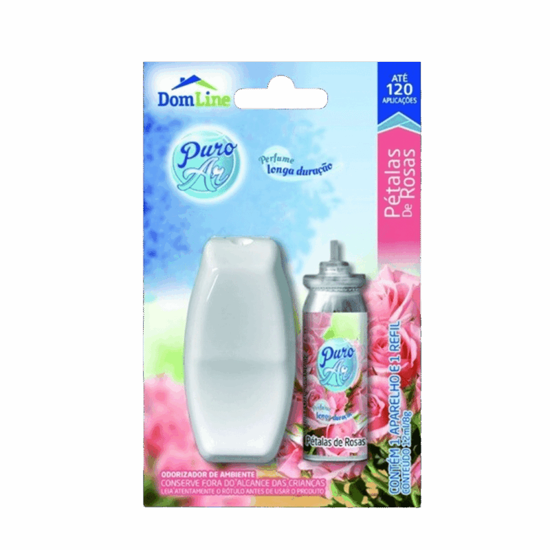 Neutralizador Spray Pétalas de Rosa Puro Ar Refil+Aplicador – 12ml – DOMLINE