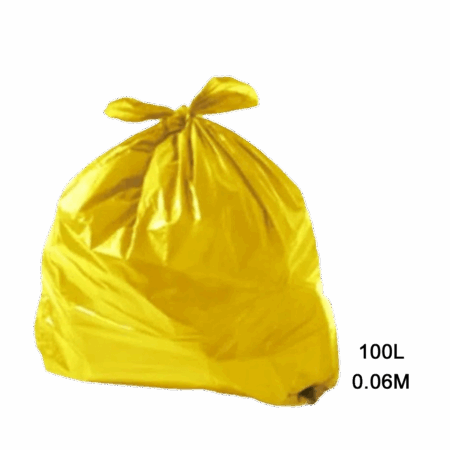 Saco para Lixo Amarelo 100L 0.06M Fardo com 100 Un