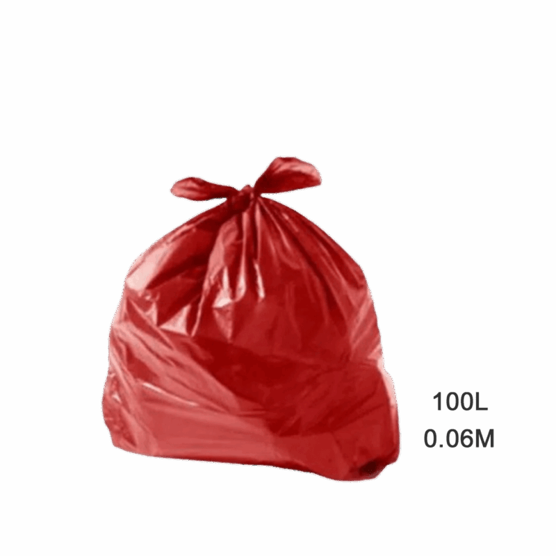 Saco para Lixo Vermelho 100L 0.06M Fardo com 100 Un