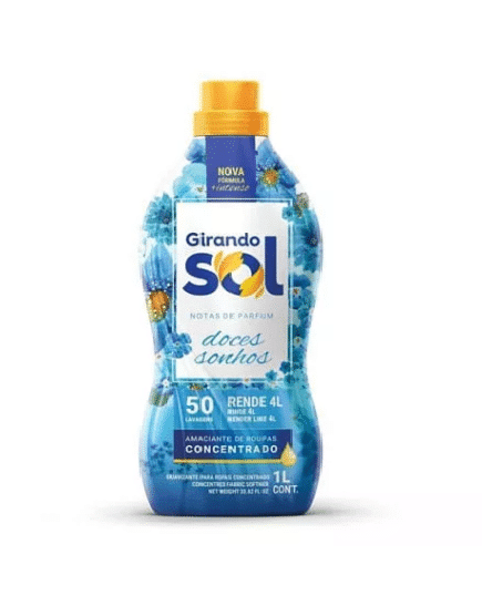 Amaciante Concentrado Azul Doces Sonhos Girando Sol 1L