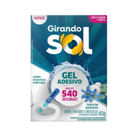 Gel adesivo aplicador com refil Girando Sol 40G - Frescor Marinho