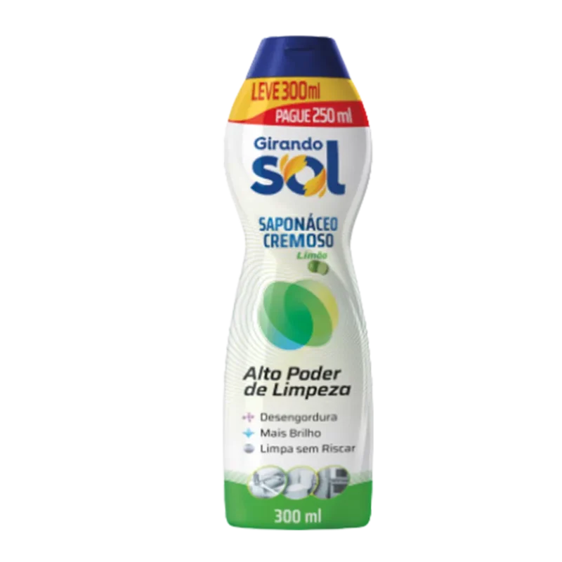 Sapólio/Saponáceo Cremoso Girando Sol 300ml - Limão
