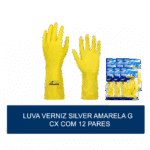Luva de verniz silver Amarela G - com 12 pares - Image 2