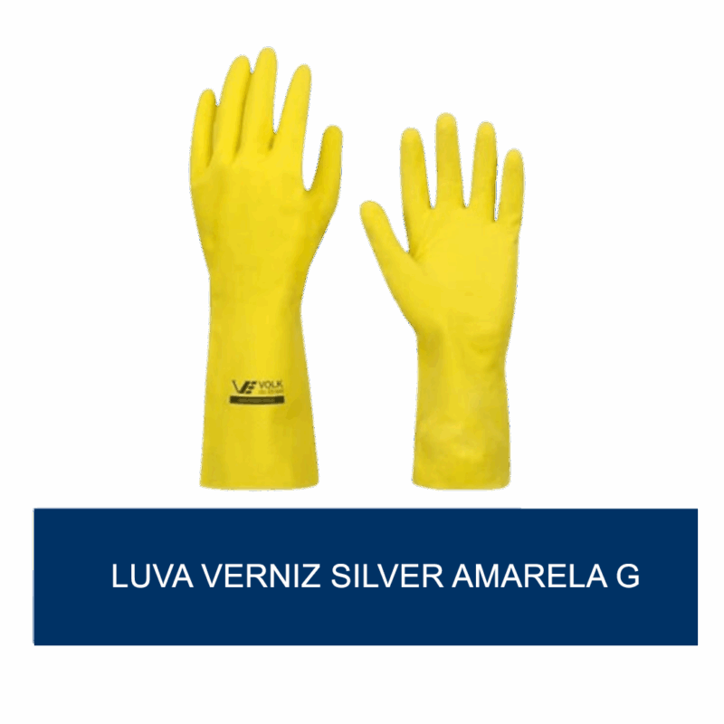Luva de verniz silver Amarela G - unidade - Image 2