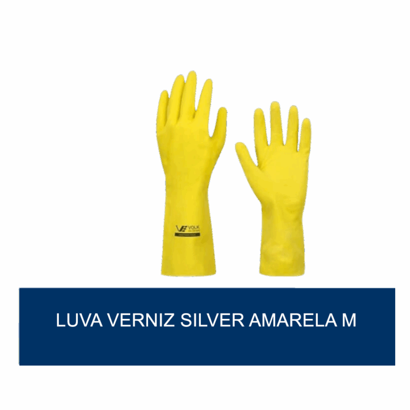 Luva de verniz silver Amarela M - unidade - Image 2