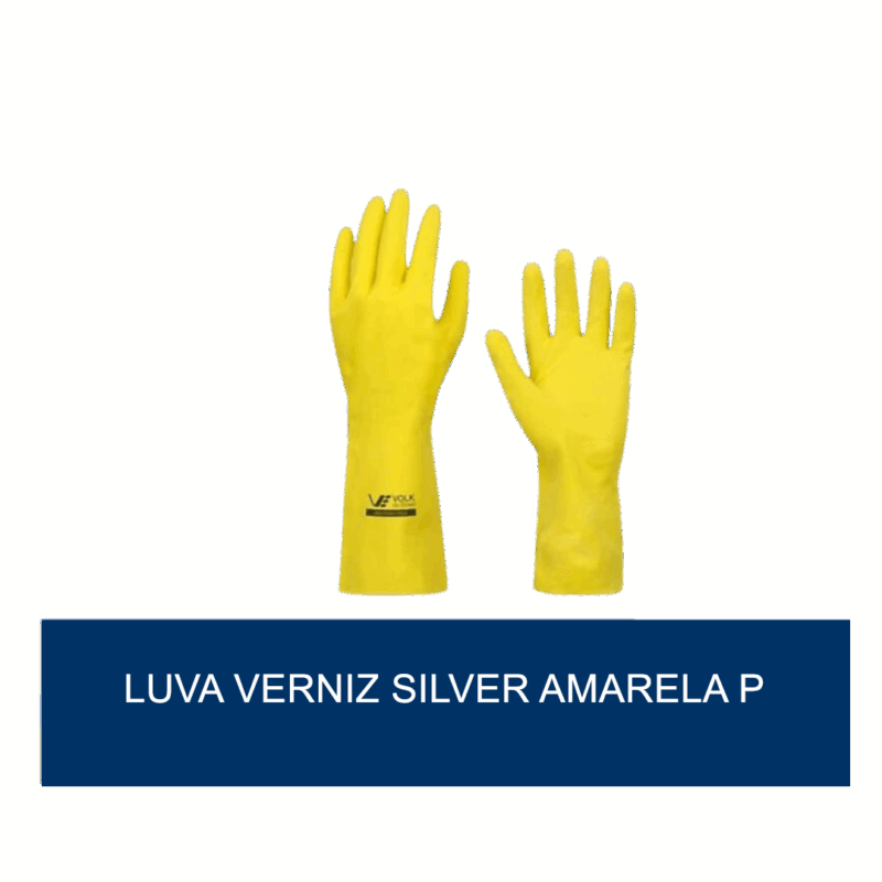 Luva de verniz silver Amarela P - unidade - Image 2