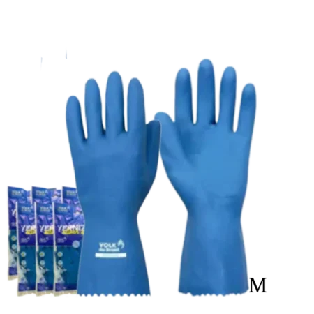Luva de verniz silver azul M - com 12 pares