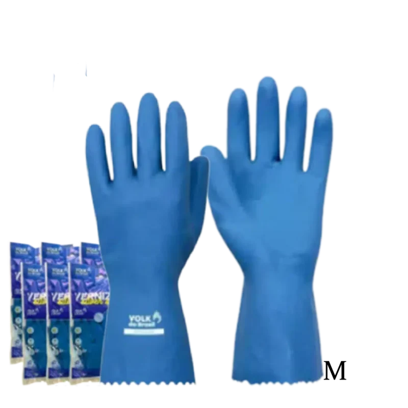 Luva de verniz silver azul M - com 12 pares