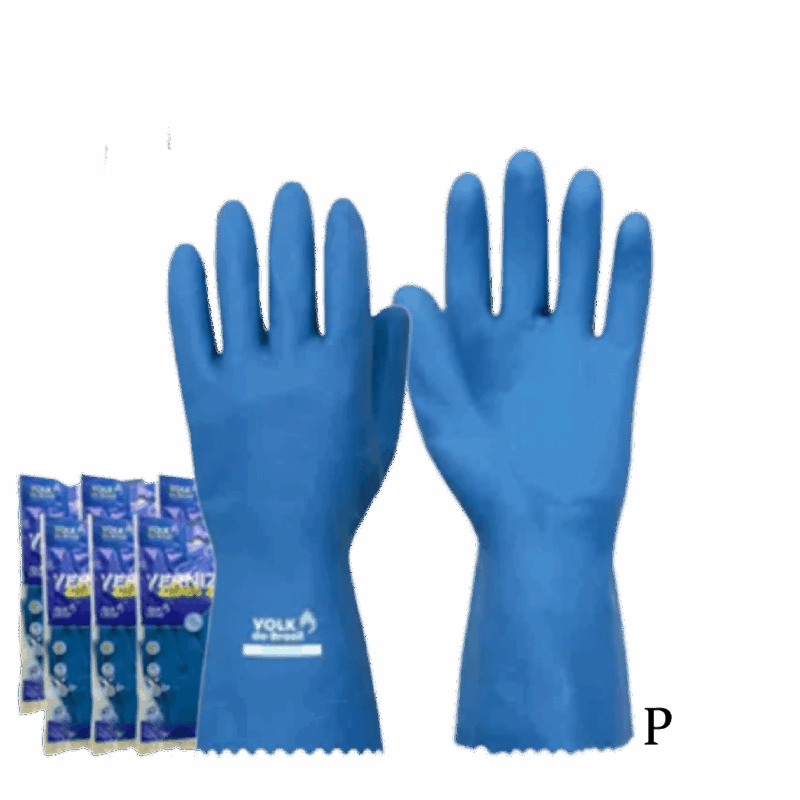 Luva de verniz silver azul P - com 12 pares