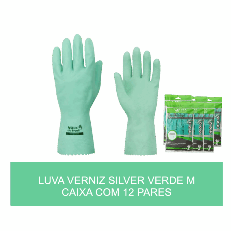 Luva de verniz silver verdel M - com 12 pares - Image 2