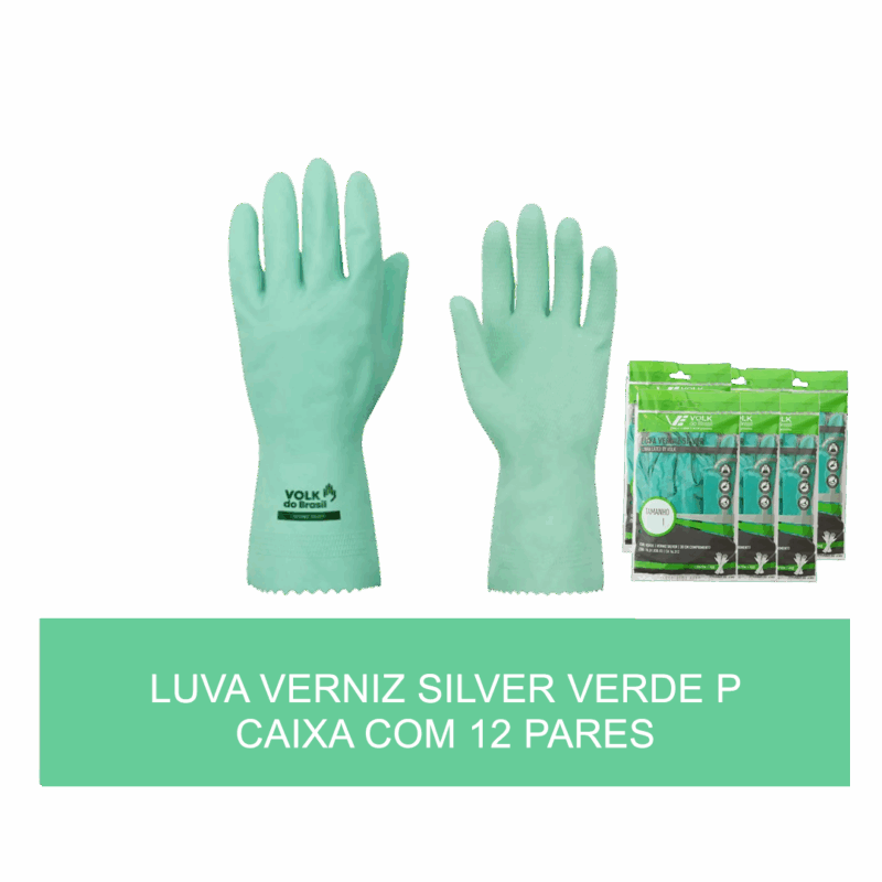 Luva de verniz silver verdel P - com 12 pares - Image 2