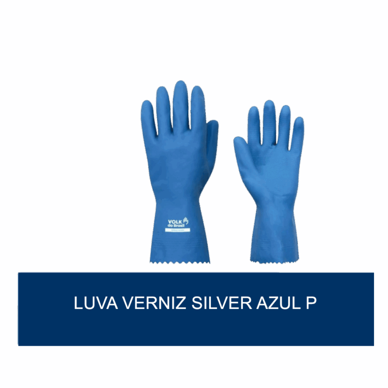 Luva de verniz silver azul P - unidade - Image 2