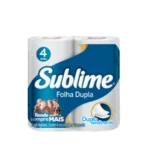 Papel Higiênico Rolo Folha Dupla De 30m Sublime- Pacote Com 4 Rolos