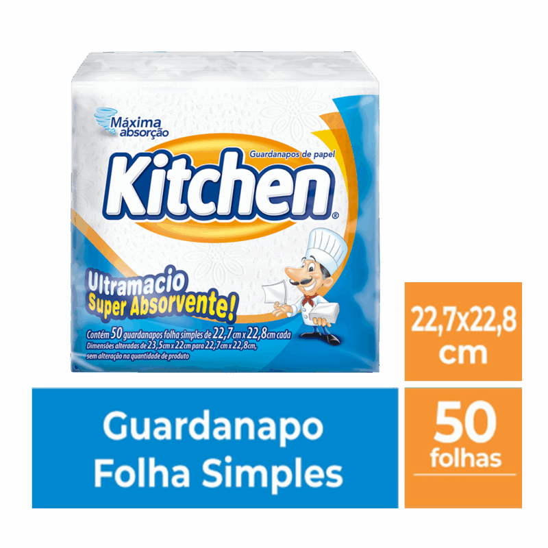 Guardanapo Kitchen Pequeno 22,7x22,8cm - 1 Pacote 50 Folhas - Image 2
