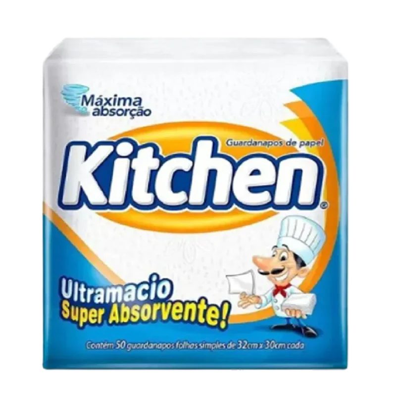 Guardanapo Kitchen Refeição 32X30cm Grande - 1 Pacote 50 Folhas
