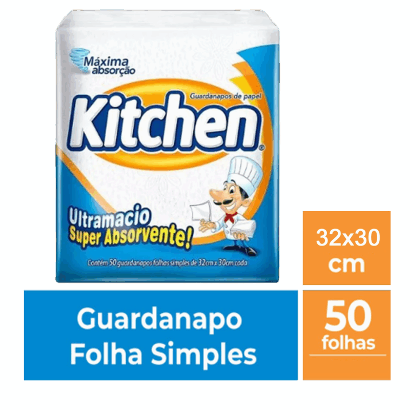 Guardanapo Kitchen Refeição 32X30cm Grande - 1 Pacote 50 Folhas - Image 2
