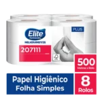 Papel Higiênico Rolo Melpaper Folha Simples c/ 8 rolos de 500 metros