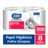 Papel Higiênico Rolo Melpaper Folha Simples c/ 8 rolos de 500 metros