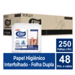 Papel Higiênico Interfolhado Folha Dupla c/ 48 pacotes de 250 folhas