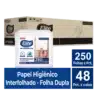 Papel Higiênico Interfolhado Folha Dupla c/ 48 pacotes de 250 folhas