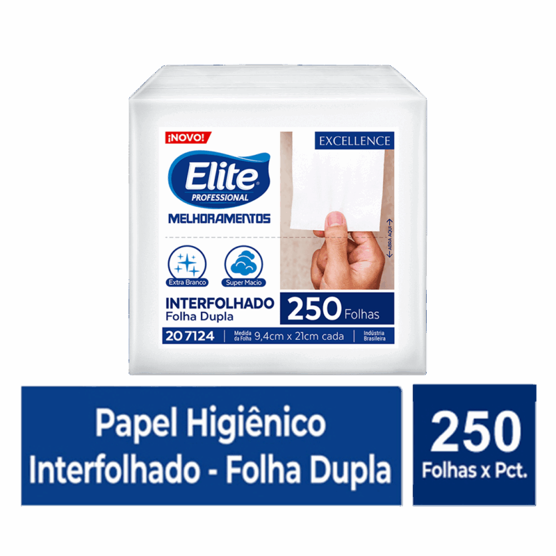 Papel Higiênico Interfolhado Folha Dupla Elite - Pacote Com 250 Folhas - Image 3
