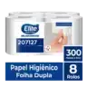 Papel Higiênico Rolo Melpaper Folha Dupla c/ 8 rolos de 300 metros
