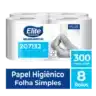 Papel Higiênico Rolo Suite Folha Simples c/ 8 rolos de 300 metros