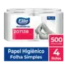 Papel Higiênico Rolo Plus Folha Simples c/ 4 rolos de 500 metros