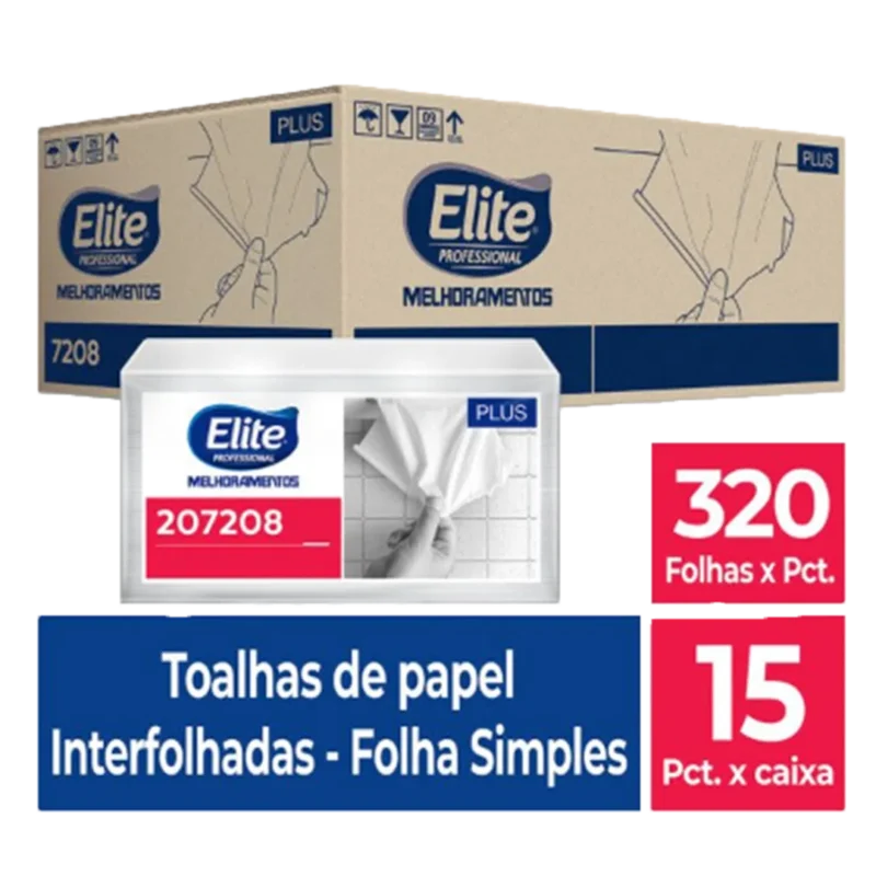 Toalha de Papel Interfolhado Plus c/ 15 pacotes de 320 folhas