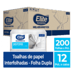 Toalha de Papel Interfolhado Plus - Folha Dupla c/ 12 pacotes de 200 folhas