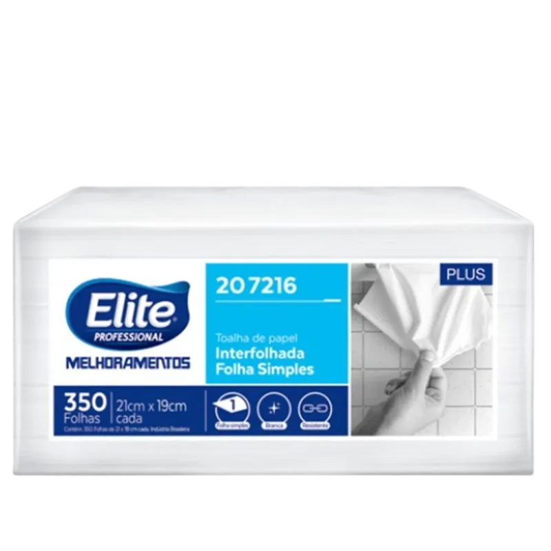 Toalha De Papel Interfolhado Fiesta Folha Simples - Pacote 350 Folhas