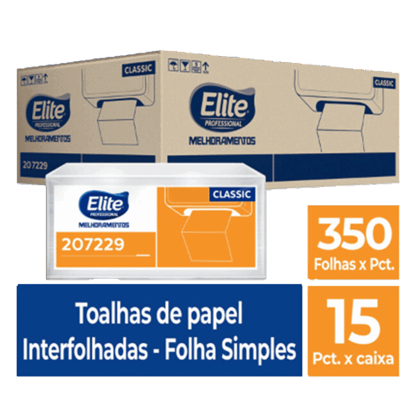 Toalha de Papel Interfolhado Snack c/ 15 pacotes de 350 folhas