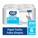 Toalha de Papel Rolo - Folha Simples c/ 6 rolos de 200 metros