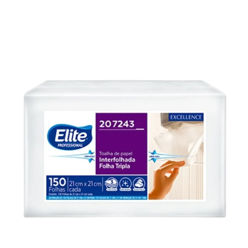 Toalha De Papel Interfolhado Folha Tripla - Pacote 150 Folhas