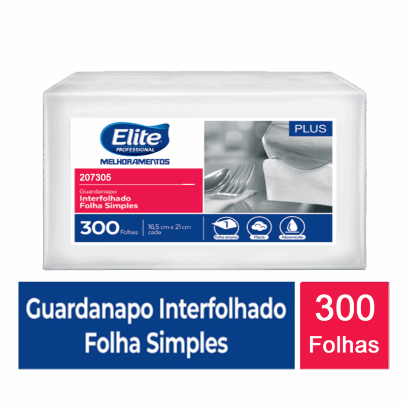 Guardanapo Interfolhado Folha Simples Fast Food - 1 Pacote 300 Folhas - Image 3