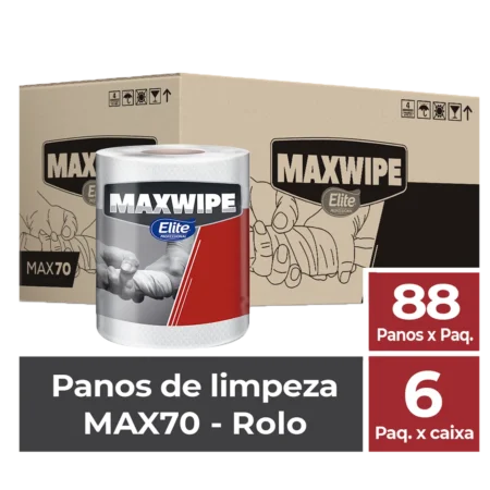 Toalha Papel Rolo Maxwipe Max70 c/ 6 pacotes de 88 folhas