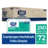 Guardanapo Interfolhado Suite Folha Simples c/ 72 pacotes de 250 folhas - Tamanho folha: 10 x 21 cm