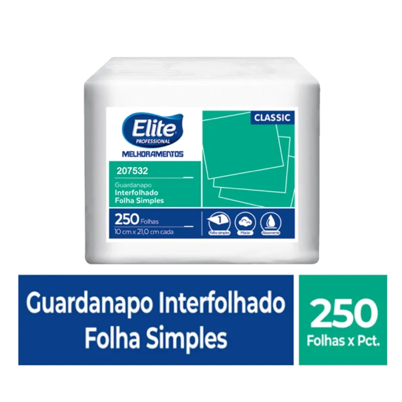 Guardanapo Interfolhado Folha Simples - 10x21cm - 1 Pacote 250 Folhas - Image 3