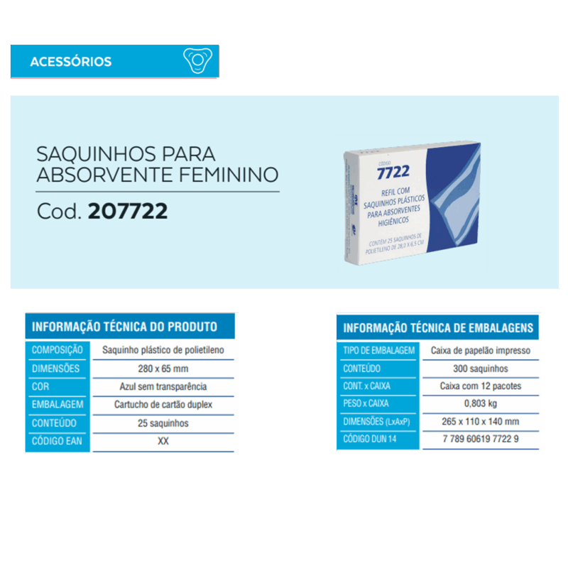 Saquinho Para Descarte de Absorvente c/ 12 refis x 25 saquinhos - Image 3