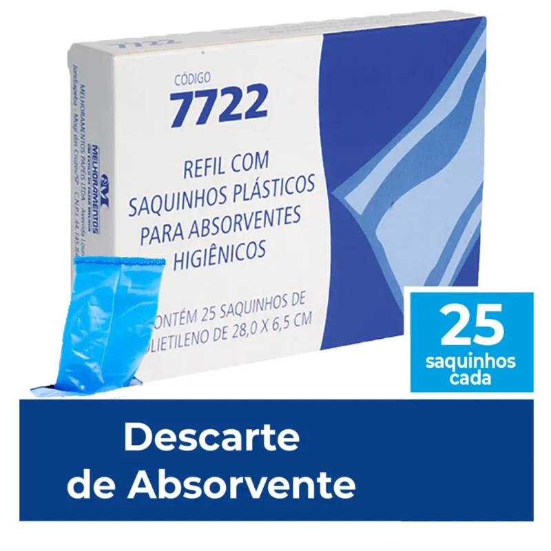 Saquinho Para Descarte de Absorvente c/ 12 refis x 25 saquinhos