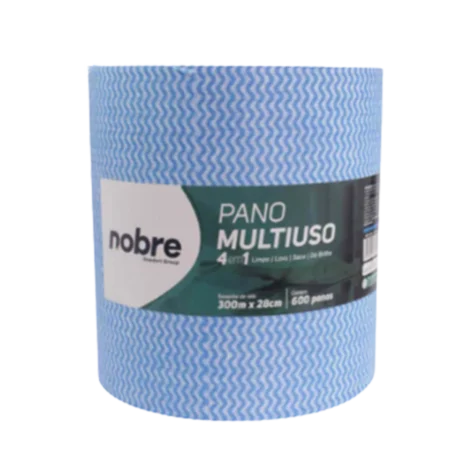 Pano Multiuso Azul Rolo 300 metros Perflex com 600 panos de 28x50cm 35g/m²- NOBRE