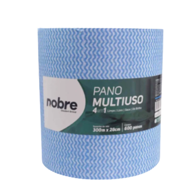 Pano Multiuso Azul Rolo 300 metros Perflex com 600 panos de 28x50cm 35g/m²- NOBRE