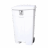 Lixeira Branca Com Pedal e Rodas 100L Perfect
